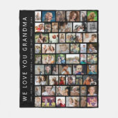 Zwart Custom 54 Foto Collage Fleece Deken (Voorkant)
