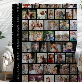 Zwart Custom 54 Foto Collage Fleece Deken