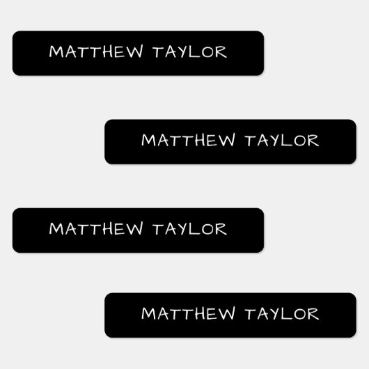 Zwart Custom Adhesive Waterdichte Naam Labels (Groep)