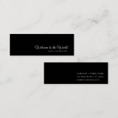 Zwart Custom Bladwijzer Kaart | Inspirerend lezer Mini Visitekaartje (Voorkant / Achterkant)