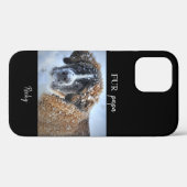 Zwart Custom Foto & Naam Bont Papa Case-Mate iPhone Case (Achterkant (horizontaal))