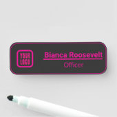 Zwart Custom Logo Medewerker Magnetisch of Pin Naamplaatje (In situ)