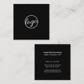 Zwart Custom Logo Simple Modern Vierkante Visitekaartje (Voorkant / Achterkant)