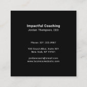 Zwart Custom Logo Simple Modern Vierkante Visitekaartje (Achterkant)