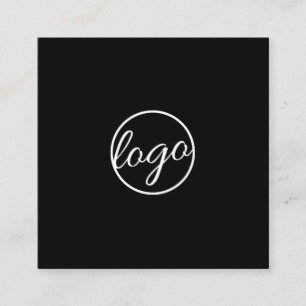 Zwart Custom Logo Simple Modern Vierkante Visitekaartje