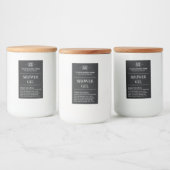 Zwart Custom Monogram Gastenkamer Douche Gel Label Voedselcontainer Etiket (Flessen)