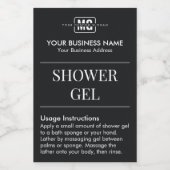 Zwart Custom Monogram Gastenkamer Douche Gel Label Voedselcontainer Etiket (Enkel label)