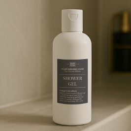 Zwart Custom Monogram Gastenkamer Douche Gel Label Voedselcontainer Etiket