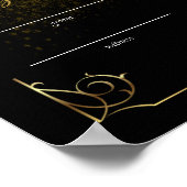 Zwart Custom Nikkah Moslim Huwelijk Certificaat Poster (Hoek)