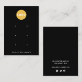 Zwart Custom Toevoegen Logo 6 Hole Stud Oorbel Visitekaartje (Voorkant / Achterkant)