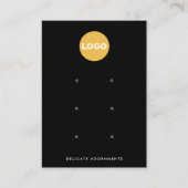 Zwart Custom Toevoegen Logo 6 Hole Stud Oorbel Visitekaartje (Voorkant)