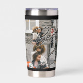 Zwart Custom Vijf Foto Collage Beste Mam Ooit Geïsoleerde Drinkbeker (Voorkant)