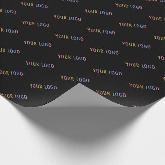 Zwart Custom Wrapping Papier met Uw Bedrijf Logo (Hoek)
