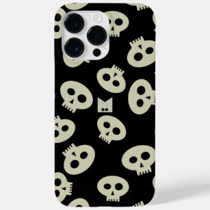 Zwart Cute Skull Pattern Monogrammen Case-Mate iPhone Case