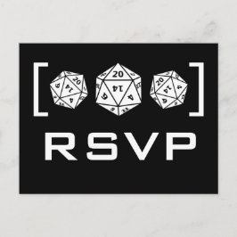 Zwart D20-dijgamer RSVP-Briefkaart Uitnodiging Briefkaart