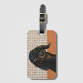 Zwart Dachshund Hondenportret Hondenliefhebbers Bagagelabel (Voorkant (verticaal))