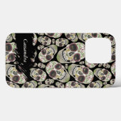 Zwart Dag van de Doden Schedels Patroon Case-Mate iPhone Case (Achterkant (horizontaal))