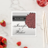 Zwart Dahlia Posh bruiloft servetten (Insitu)