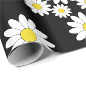 Zwart Daisy Wrapping Paper Cadeaupapier (Rol Hoek)