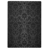 Zwart Damascus en helder roze design Klembord (Achterkant)