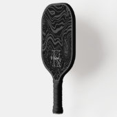 Zwart Damascus Steel Pattern Aangepaste monogram n Pickleball Paddle (Links)