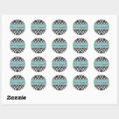 Zwart Damask Blue Envelope Seal Sticker (Vel)
