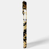 Zwart Damask Gepersonaliseerde iPhone Case Kies Kl (Achterkant / Links)