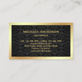 Zwart Damask Gold Car Professionele Chauffeur Visitekaartje (Achterkant)
