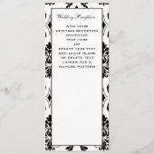Zwart Damask Goud Bruiloft Menu (Achterkant)