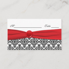 Zwart Damask met Poppy Red Plaatskaarten Plaatskaartje