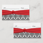 Zwart Damask met Poppy Red Plaatskaarten Plaatskaartje (Voorkant / Achterkant)