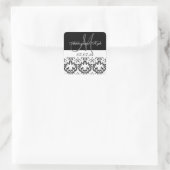 Zwart Damask Monogram Sla de datum Stickers op (Tas)