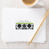 Zwart Damask Retouradres Labels. Etiket (Insitu)
