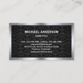 Zwart Damask Steel Motorbike Motorfiets Mechanic Visitekaartje (Achterkant)