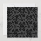 Zwart Damask Swirls Bruiloft Save the Date Kaart (Achterkant)