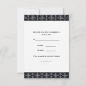 Zwart Damask Wit Kant Elegante bruiloft RSVP (Achterkant)