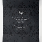 Zwart Damask Zilveren Hart Alles In Een Huwelijk Drieluik Uitnodiging (Binnenkant midden)