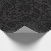 Zwart Damasontwerp Cadeaupapier (Hoek)