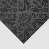 Zwart Damaspatroon Afdrukontwerp Tissuepapier (Detail)