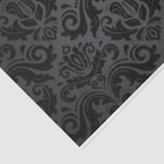 Zwart Damaspatroon Afdrukontwerp Tissuepapier (Detail)