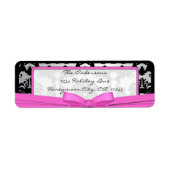 Zwart  Damasroze & Zilveradres Etiket (Voorkant)