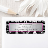 Zwart  Damasroze & Zilveradres Etiket (Insitu)