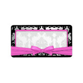 Zwart  Damasroze & Zilveradres Etiket (Voorkant)