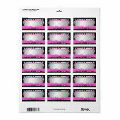 Zwart  Damasroze & Zilveradres Etiket (Full Sheet)