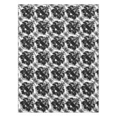 Zwart Damast  bloemmotief Tafelkleed (Voorkant)