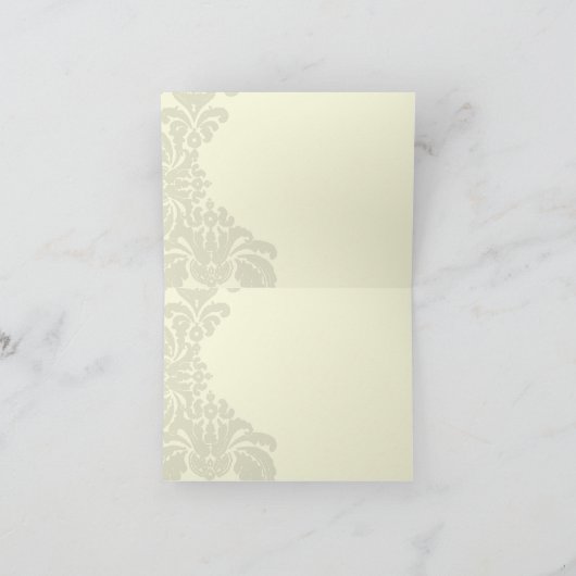  zwart damast bruiloft dank u bedankkaart (Binnen)