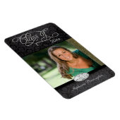 Zwart damast diamant afstuderen fotomagneet magneet (Rechterzijde)