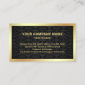 Zwart Damast Goud Folie Vastgoed Foto Realtor Visitekaartje (Achterkant)