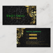 Zwart Damast Goud Kant Visitekaartje (Voorkant / Achterkant)