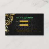 Zwart Damast Goud Kant Visitekaartje (Achterkant)